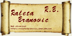 Raleta Branović vizit kartica